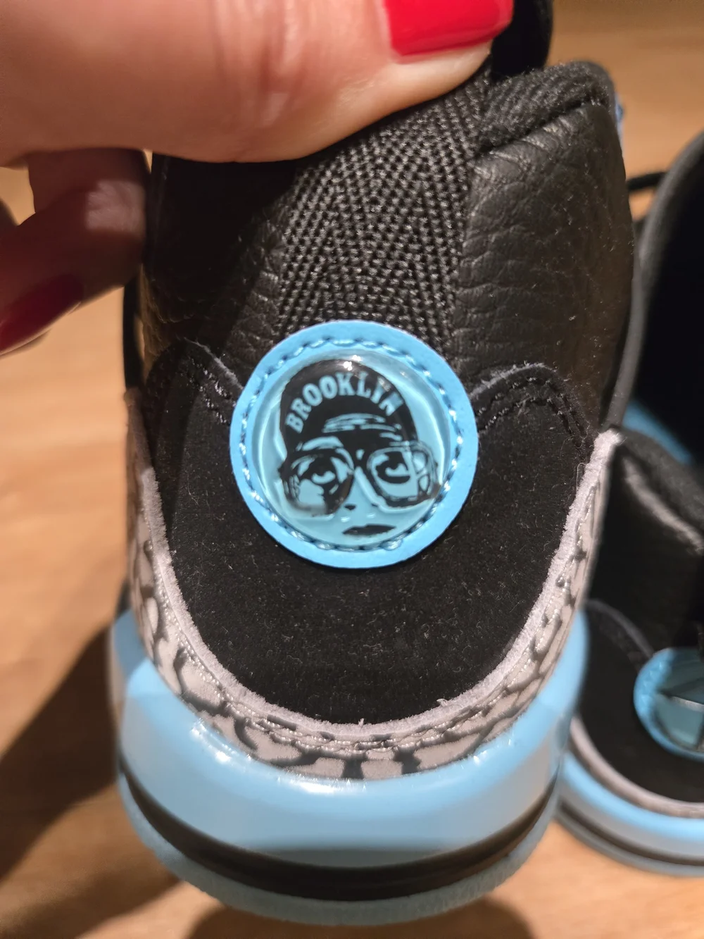 Kids Black and Blue Basketball Sneakers